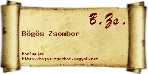 Bögös Zsombor névjegykártya